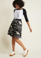 Modcloth Messages By Moonlight Glow-in-the-dark A-line Skirt In S