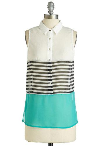 Doublezeroinc Haute Commodity Top In Aqua
