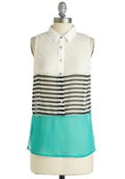 Doublezeroinc Haute Commodity Top In Aqua
