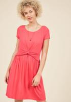  A Whole New Whorl Jersey Dress In Coral In Xxs