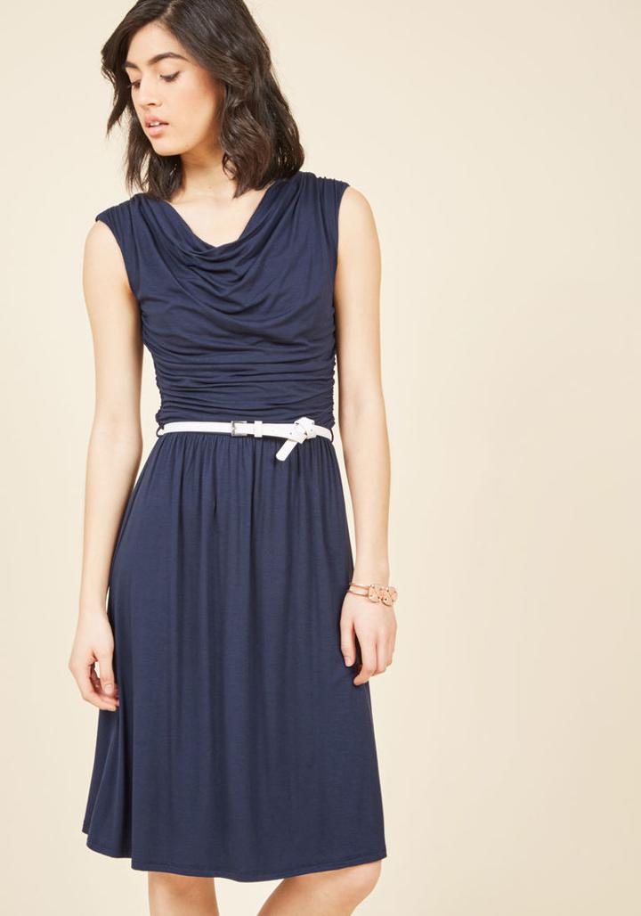 Modcloth Bayside Vacay Jersey Dress In Navy