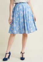Modcloth Just This Sway Midi Skirt In Blue Bicycles In S