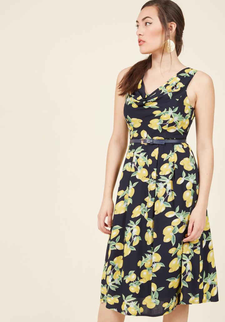  Duly Delighted Midi Dress In Lemons In L