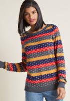Modcloth Old School Knit Sweater In Xs
