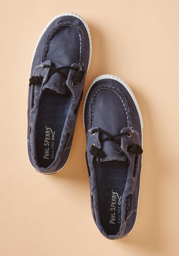 Sperry Dockside Pride Canvas Flat In Navy In 7