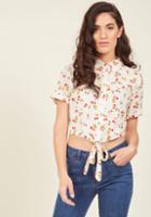  Sunday Sing-along Button-up Top In Cherries In M