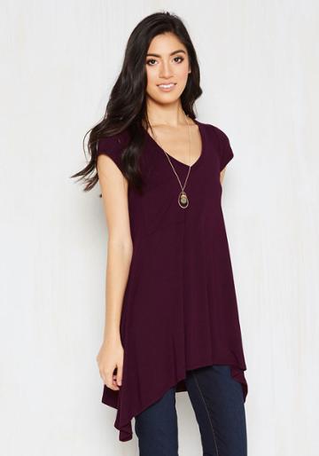 Modcloth A Crush On Casual Tunic In Mulberry In Xs