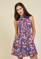  Atlanta Adventure A-line Dress In Mulberry Floral In M