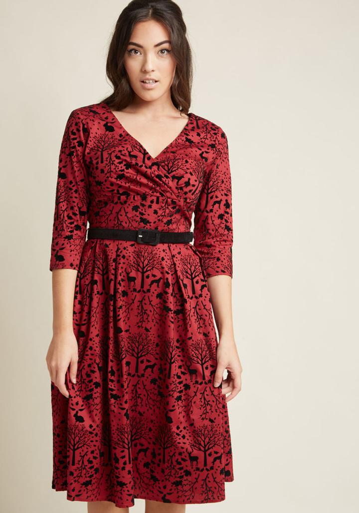 Hellbunny Hell Bunny Storybook Shadows A-line Dress In Wine In 3x