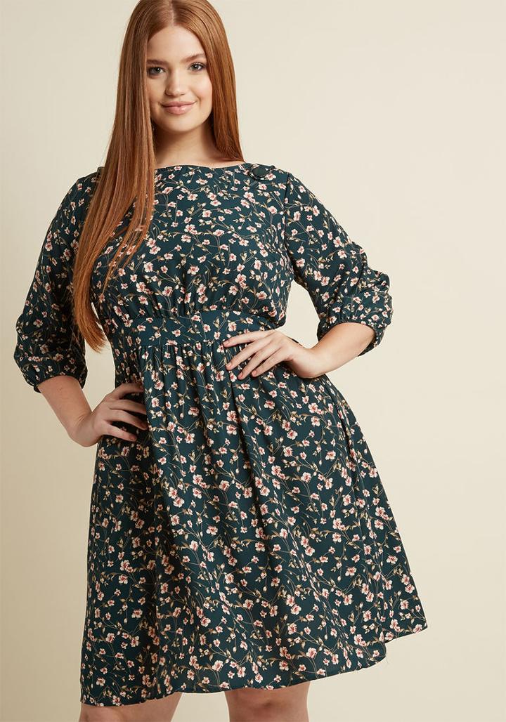 Modcloth Floral A-line Mini Dress In 3x