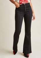 Modcloth Button Fly Flare Jeans In Black In 3x