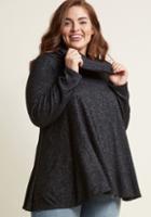 Modcloth Cowl Neck Sweater In Black In 1x