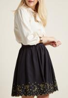 Modcloth Black Mini Skirt With Mystic Embroidery In 2x
