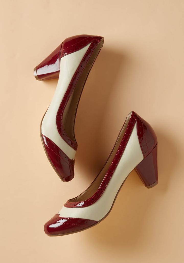 Modcloth Up Your Avenue Wingtip Heel In 41