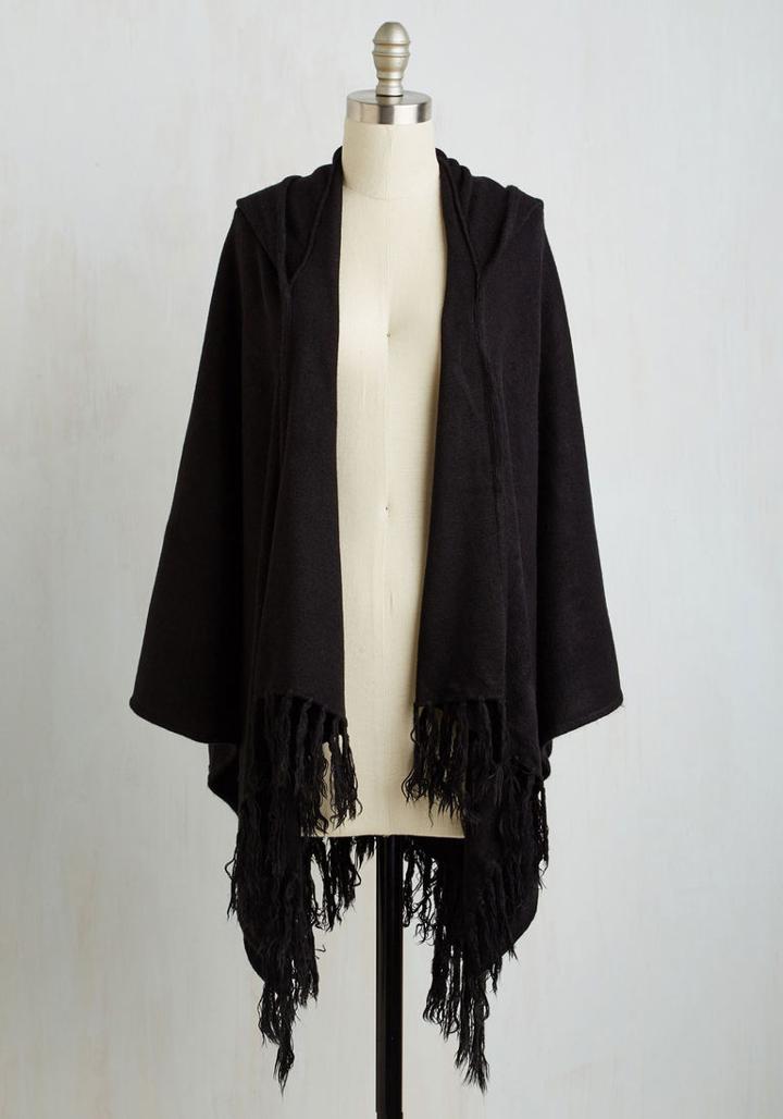 Modcloth Upstate Swank Shawl In Black