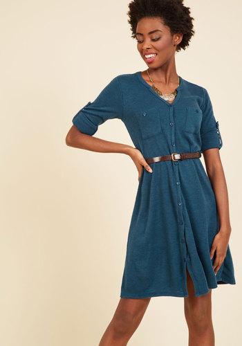  T.a.-okay Shirt Dress In Blue In S