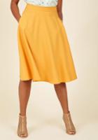 Modcloth Just This Sway Midi Skirt In Goldenrod