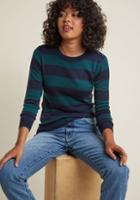 Modcloth Charter School Pullover Sweater In Navy Stripes In L