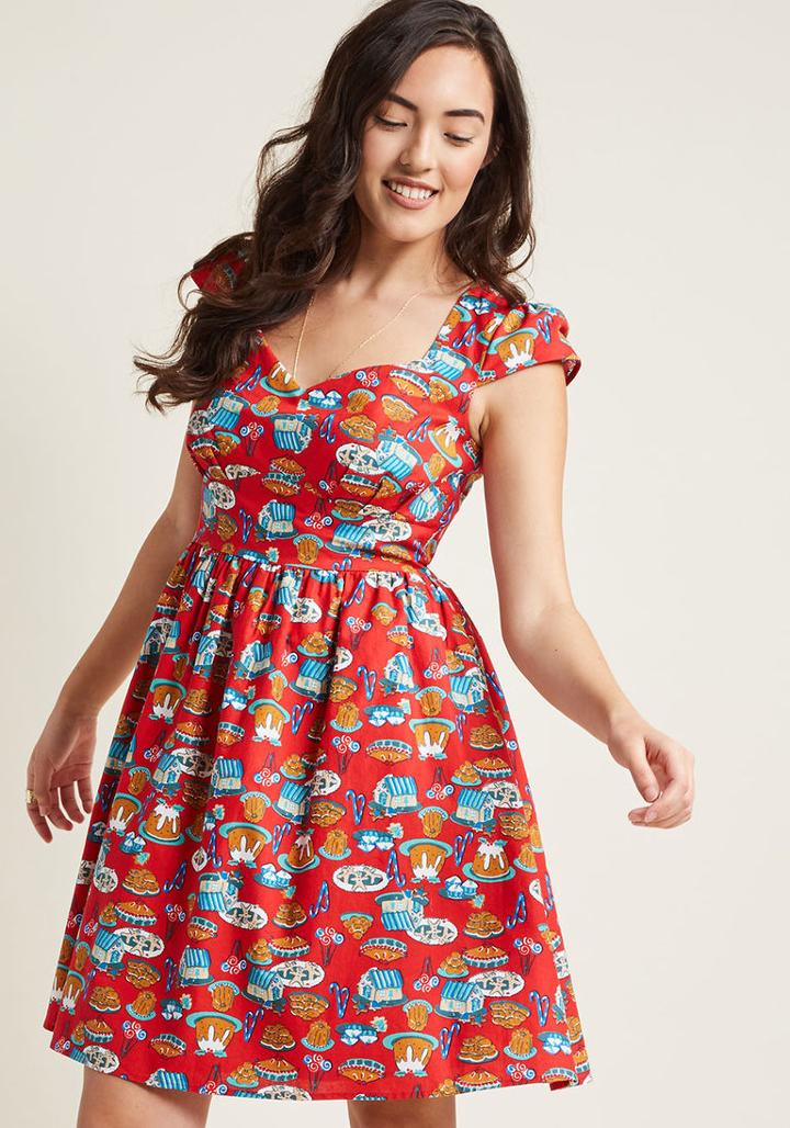 Modcloth Fa La La Lovely Holiday Dress In Dessert In L
