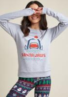 Modcloth Santa Jaws Graphic Sweatshirt In 2x
