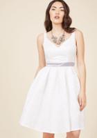 Modcloth Live For The Spotlight Fit And Flare Dress In Ivory In M