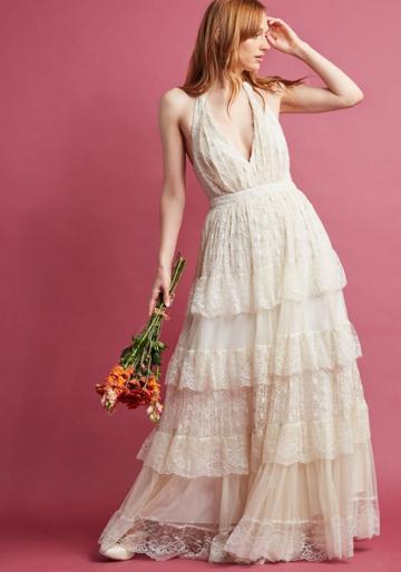 Modcloth Layered Love Maxi Dress In Ivory In Xl