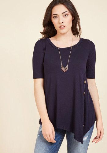  Quaint A Picture Top In Navy In S