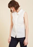 Modcloth Keep Up The Kindness Sleeveless Top In White
