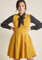 Modcloth Zest By Request A-line Dress In Mustard In Xl