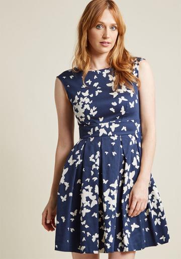 Closetlondon Closet London Fluttering Romance A-line Dress In Butterflies In 10 (uk)