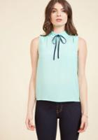 Modcloth Feedback At It Sleeveless Top In Mint In S