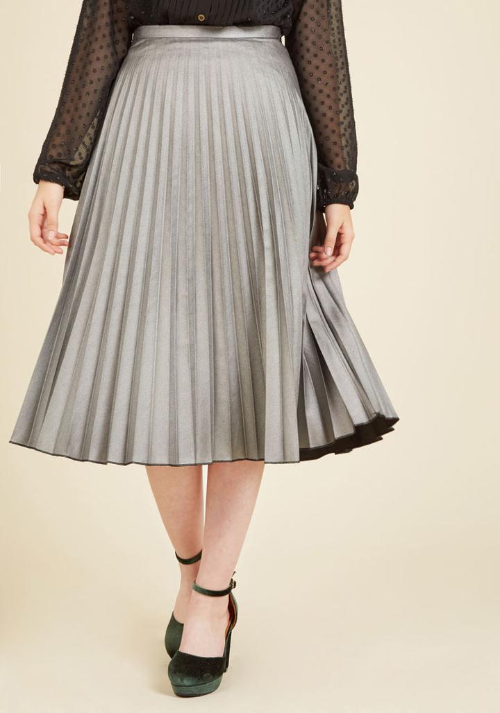  All Accordion To Plan Midi Skirt In S