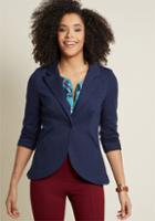 Modcloth Fine And Sandy Blazer In Navy In 3x