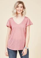 Modcloth Flutter And Flatter Knit Top In Mauve In Xxs
