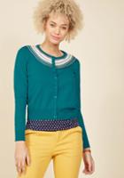 Modcloth A Touch Of Terrific Cardigan In Teal