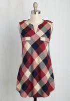  Rooftop Harvest Plaid Tunic In Red In L
