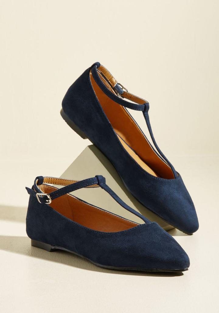 Modcloth From Trip To Toe Vegan Flat In Navy