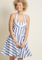 Modcloth Traveling Cake Pop Truck Dress In Stripes In 1x
