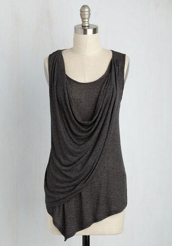  Draped In Delight Tank Top In Charcoal In 3x