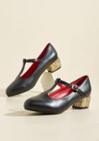 Modcloth That Certain Sparkle T-strap Heel In Night