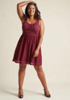 Modcloth Artisan Iced Tea Lace Dress In Raspberry In S