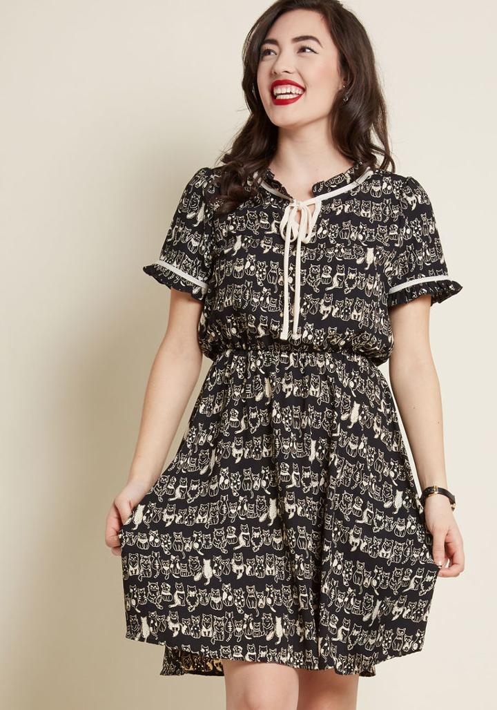 Modcloth Delight Draws Near A-line Dress In Xl