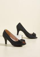  All That Dazzle Peep Toe Heel In Noir In 6.5