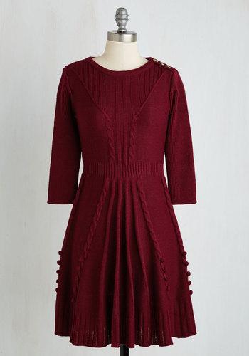 Mak Warm Cider Dress In Burgundy