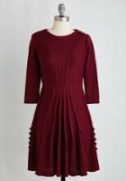 Mak Warm Cider Dress In Burgundy