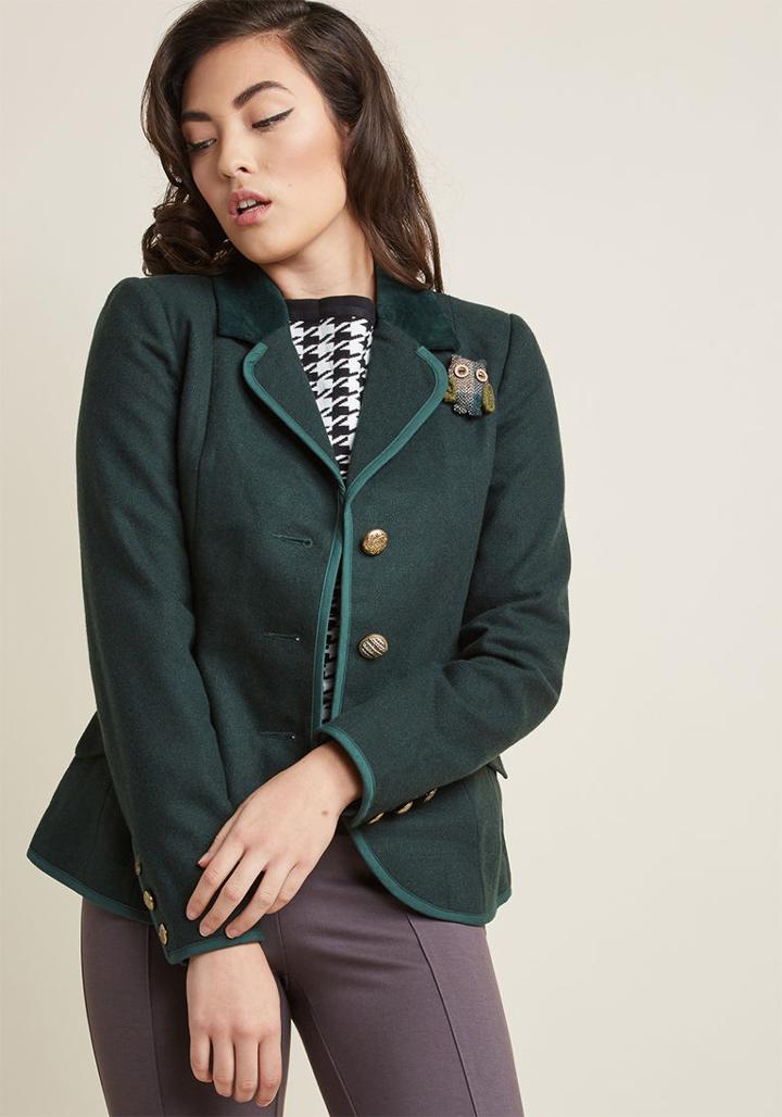 Modcloth Polished Twist Blazer In 10 (uk)