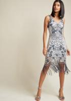 Modcloth Vaudeville Vamp Beaded Sheath Dress In 10 (uk)