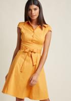 Modcloth Soda Fountain A-line Dress In Ginger In M
