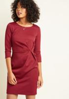 Modcloth Raise Some Wows Sheath Dress In Maroon In M