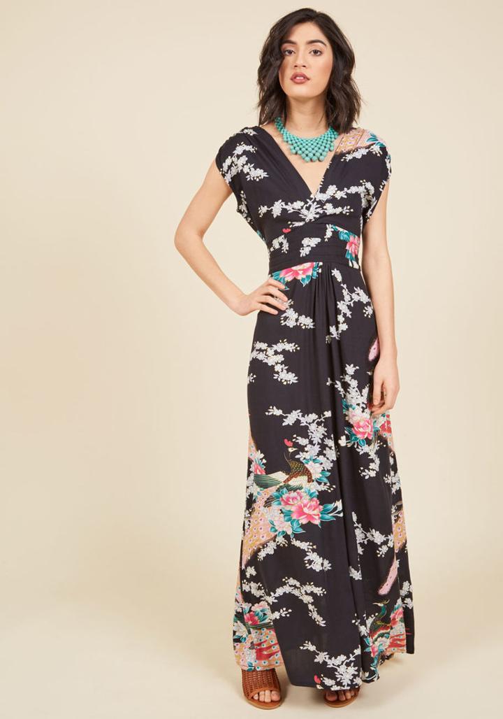 Modcloth Feeling Serene Maxi Dress In Evening In Xs